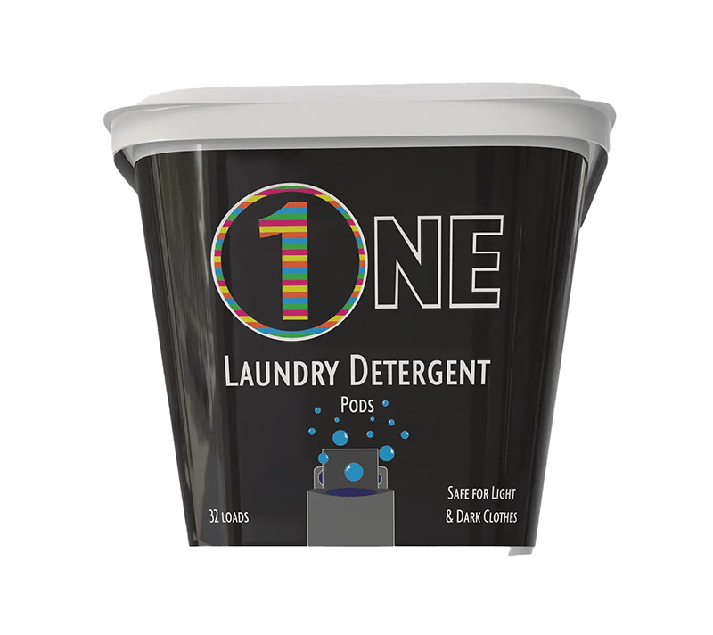 Mockup for laundry pods package design, front view