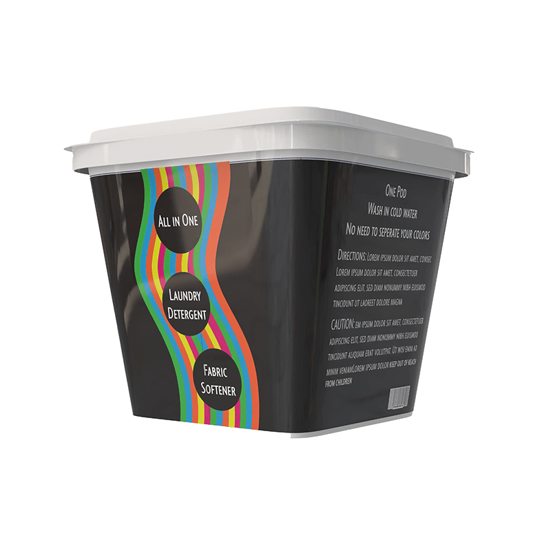 Mockup for laundry pods package design, side view