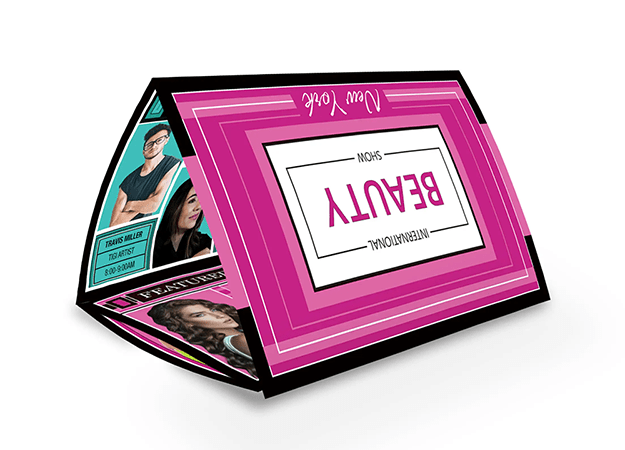 Folded mailer advertising a beauty show