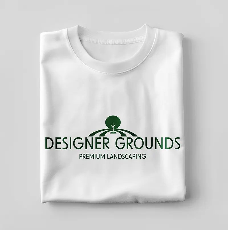 T-shirt mockup for a landscaping company logo